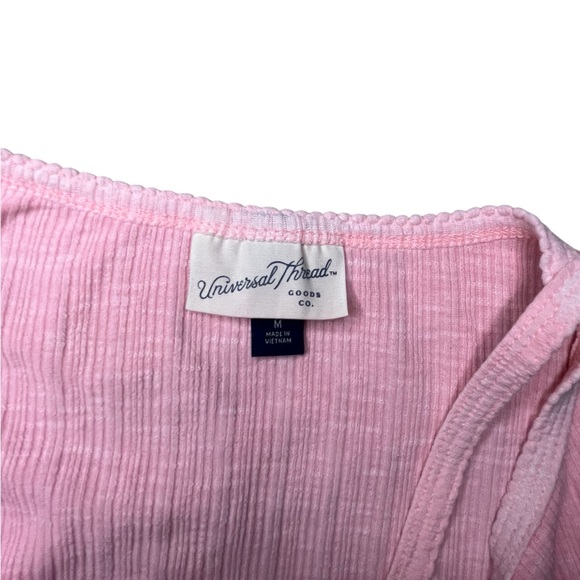 Universal Thread Pink Ribbed V-Neck Tank Top Medium - Picture 6 of 9